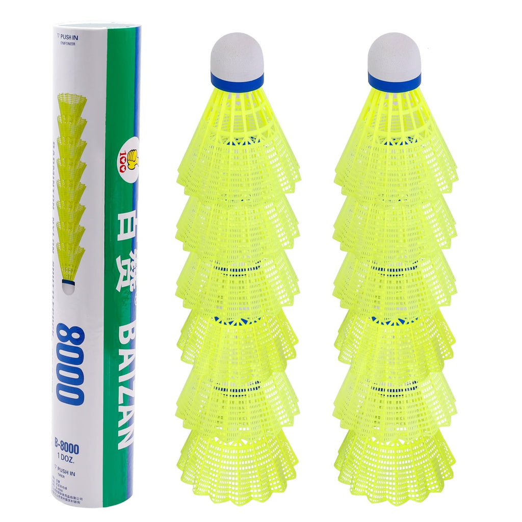 ZZICEN Badminton Birdies Badminton Shuttlecocks Nylon - 12 Pack High Speed Plastic Badminton BirdieTraining Badminton Shuttlecock for Indoor Outdoor Sports