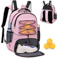 Bevalsa Pickleball Bag Backpack for Women Men Teens Tennis Backpack Tennis Bag with Shoe Compartment Multifunctional Sports Padel Racket Bag Badminton Backpack Fits 4 Rackets with Fence Hook (Pink)