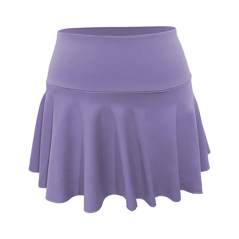 Nude Pleated Two-Piece Sports Tennis Skirt