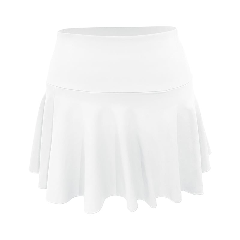 Nude Pleated Two-Piece Sports Tennis Skirt