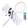 KUMPOO Badminton Racket Professional Carbon Fiber Badminton Racket Set with Grip&Bag Pink Badminton Racket Racquet Lightweight with High Tension for Training Games Backyards Outdoor DS-201 Pink
