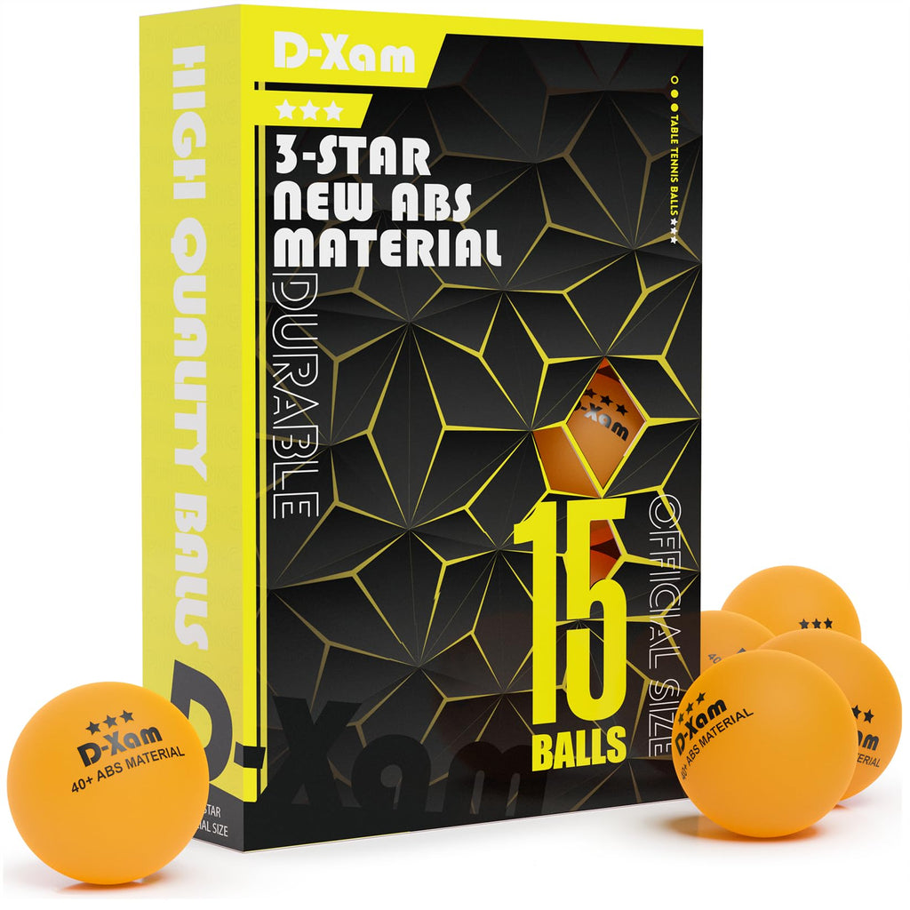 15 Pack | 3 Star Ping Pong Balls Orange (Size 40+) Table Tennis Ball Set | High-Performance Durable ABS Training Balls for Indoor/Outdoor Racket Games Competitions