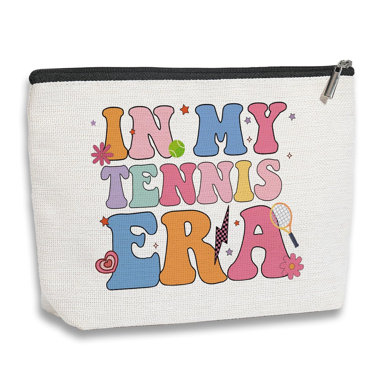 kdxpbpz Tennis Gifts In My Tennis Era Makeup Bag Inspirational Gifts for Women Girls Tennis Lovers Players Birthday Gift for Tennis Coach Best Friend Sister Daughter Cosmetic Bag
