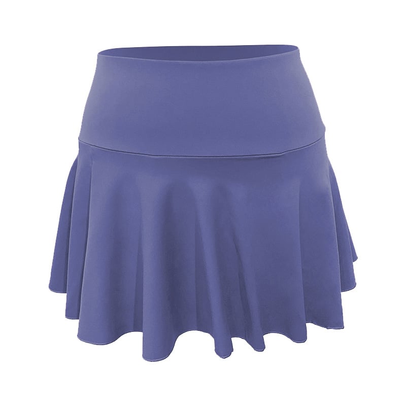 Nude Pleated Two-Piece Sports Tennis Skirt