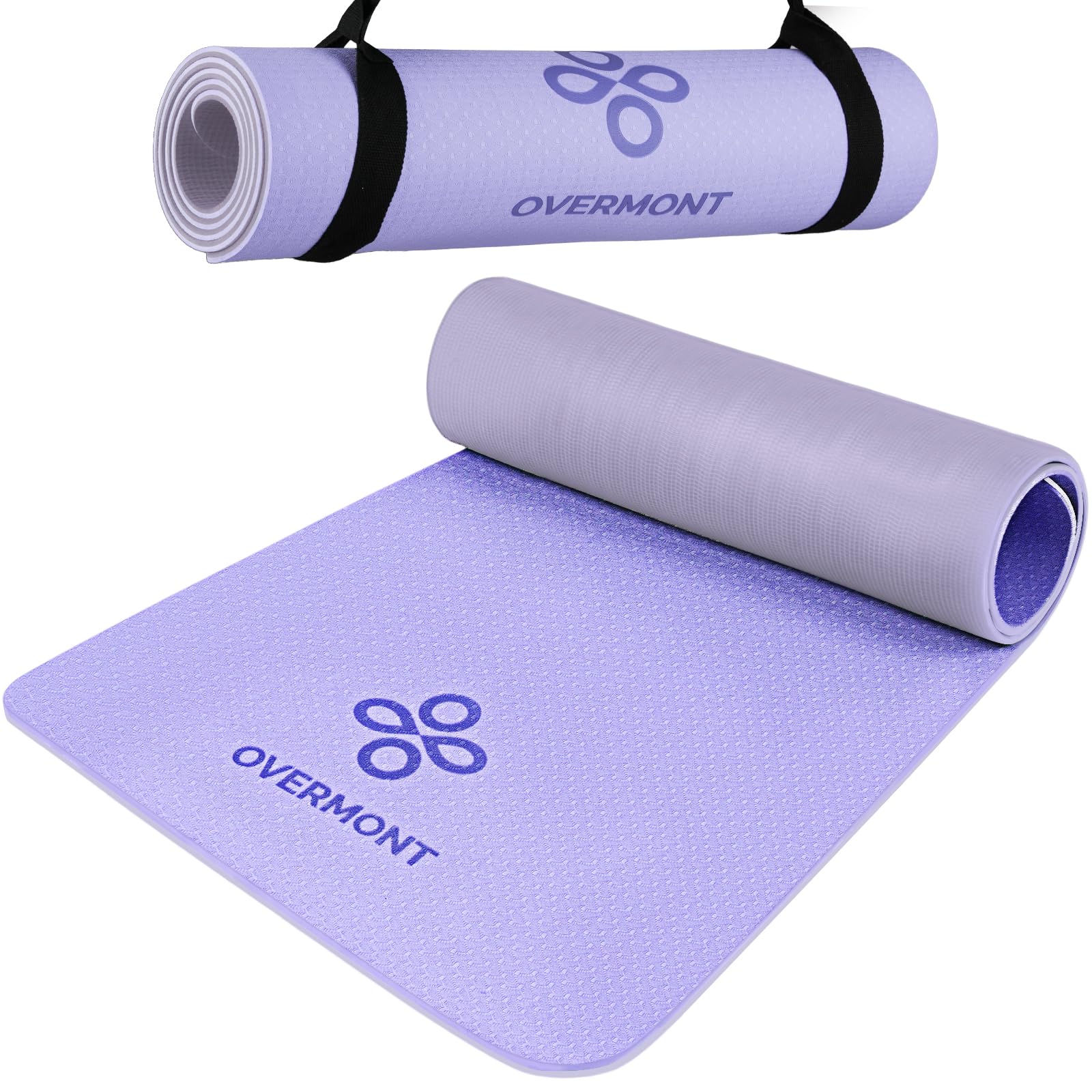 Overmont TPE Thick Yoga Mat - 1/3 inch Extra Thick Exercise Mat Non-Slip Home Workout Mat High Density Anti-Tear Pilates Mat for Stretching Fitness Gym 72 * 24in