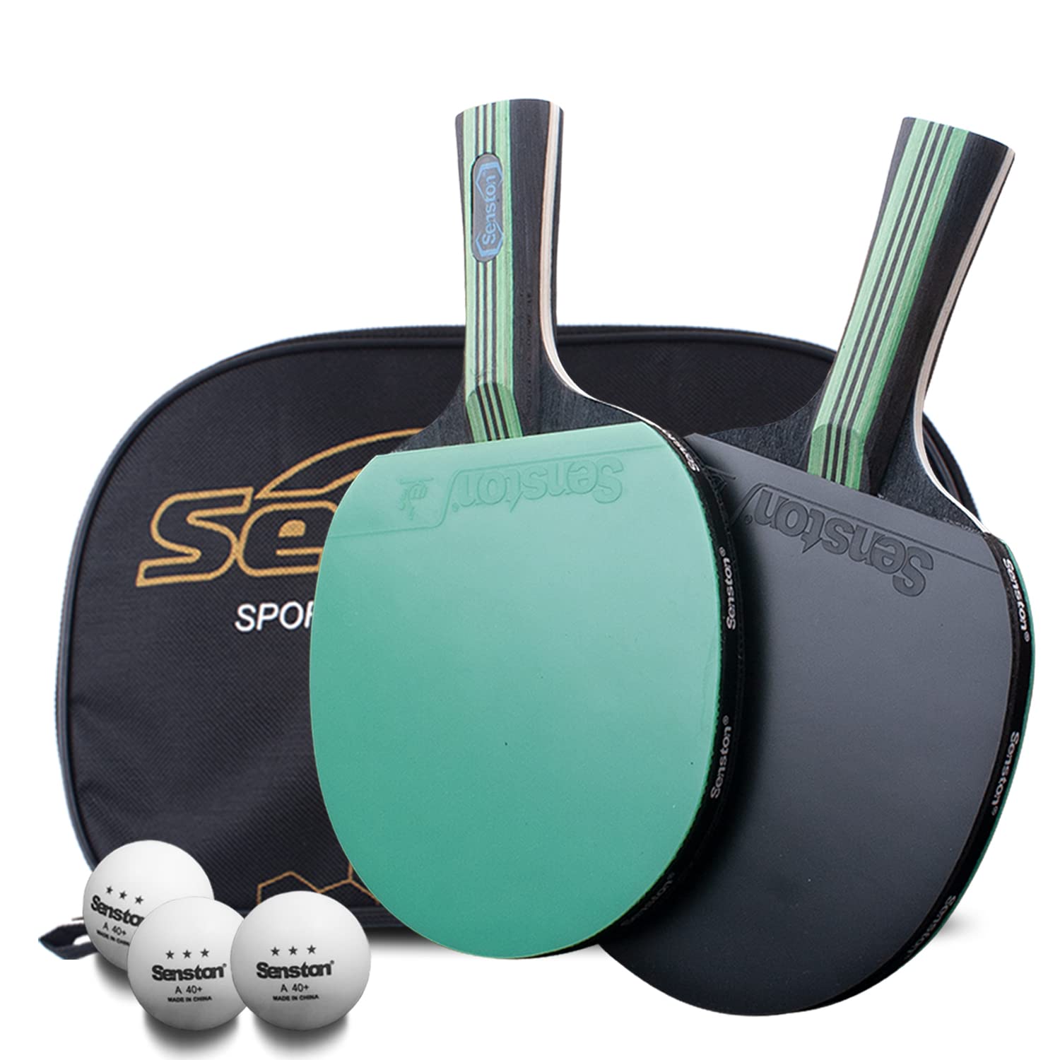 Senston Ping Pong Paddles Table Tennis Paddle Ideal for Entertainment or Competition - Ping Pong Paddle Set with Advanced Speed Control and Spin - Blue