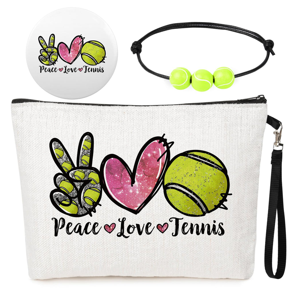 SOIDRAM Tennis Gifts Tennis Makeup Bag for Women girls Tennis Coach Gift Tennis Team Gifts for Tennis Lovers Players Fans Birthday Gifts for Women