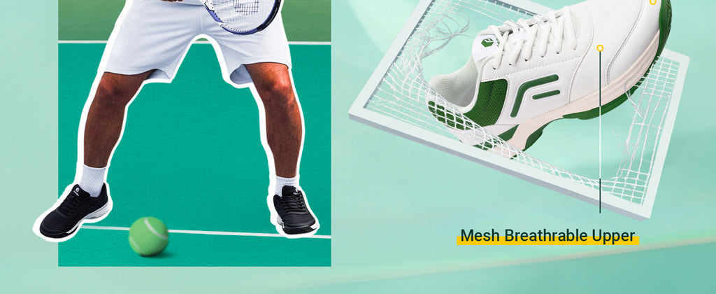 Fittington Wide Pickleball Shoes for Men Casual Sport Sneakers Breathable Tennis Shoes Hard Court Racquetball Cushioning Support