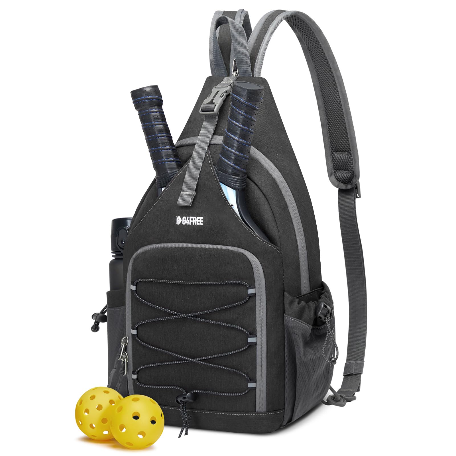 G4Free Pickleball Bag Mens and Womens Pickleball Backpack Adjustable Crossbody Sling Bag Lightweight Paddle Bag