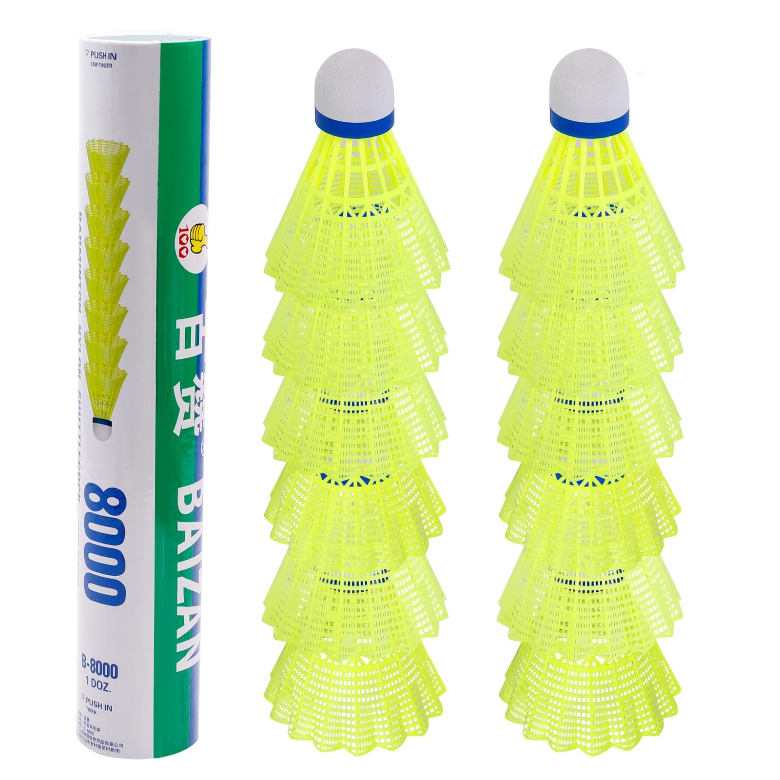 ZZICEN Badminton Birdies Badminton Shuttlecocks Nylon - 12 Pack High Speed Plastic Badminton BirdieTraining Badminton Shuttlecock for Indoor Outdoor Sports