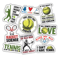 (10pcs) Tennis Stickers Funny Tennis Sports Tennis Gift Tennis Ball Stickers Funny Gifts Multiple Different Design Waterproof UV- Resistant Suitable for Tumbler Laptop Car Truck