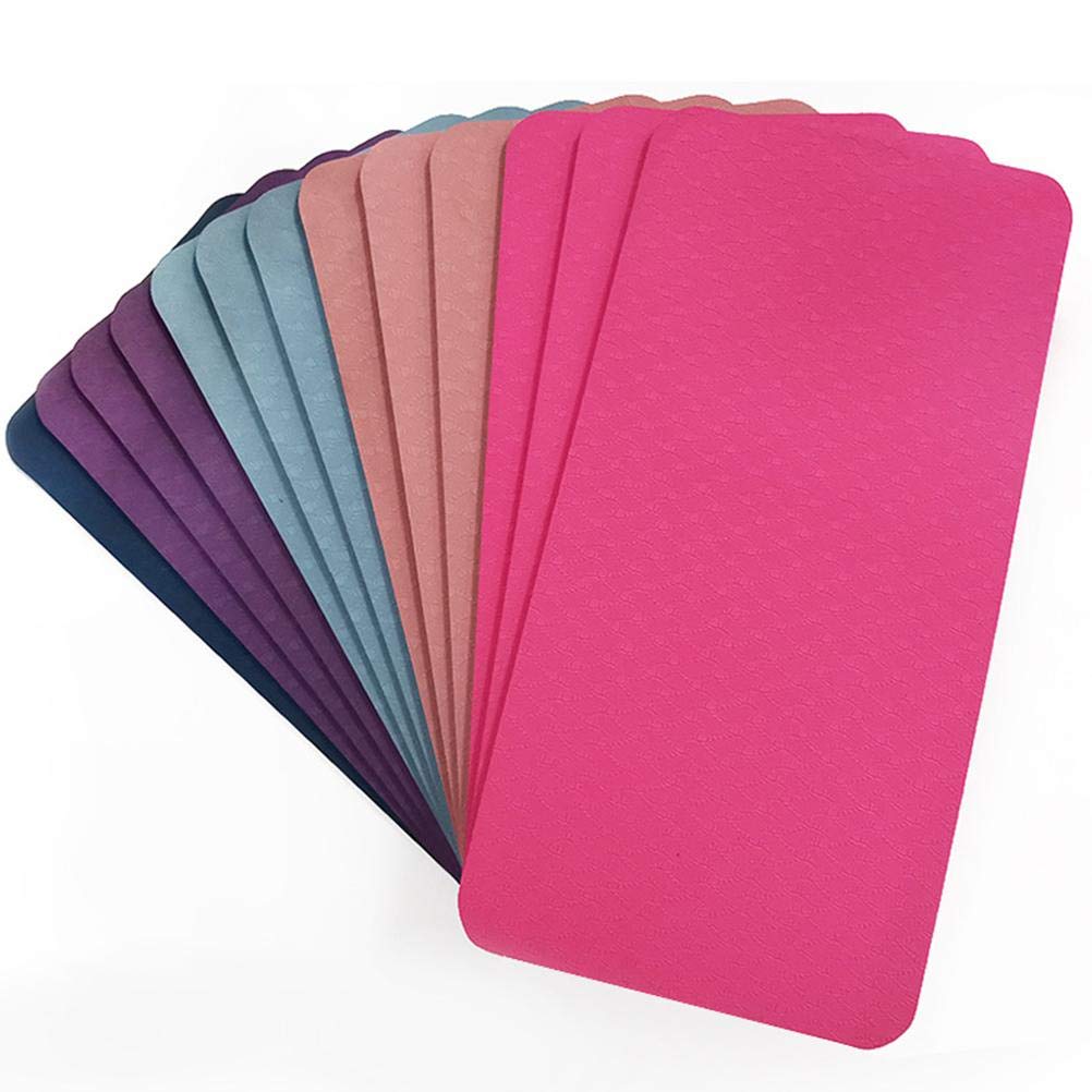 TPE Yoga Mat Non Slip Gymnastics Mat Training Mat Exercise Mat Lightweight Yoga Mat Sports Mat for Yoga Pilates Sports Workout (34 * 17 * 0.8)