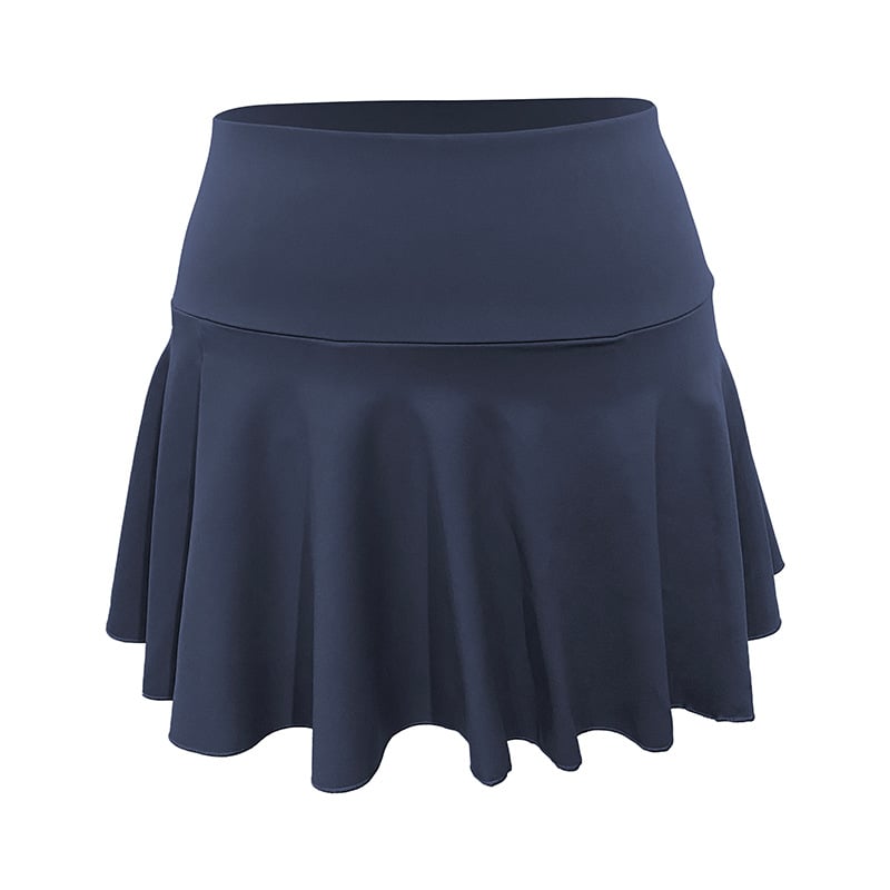 Nude Pleated Two-Piece Sports Tennis Skirt