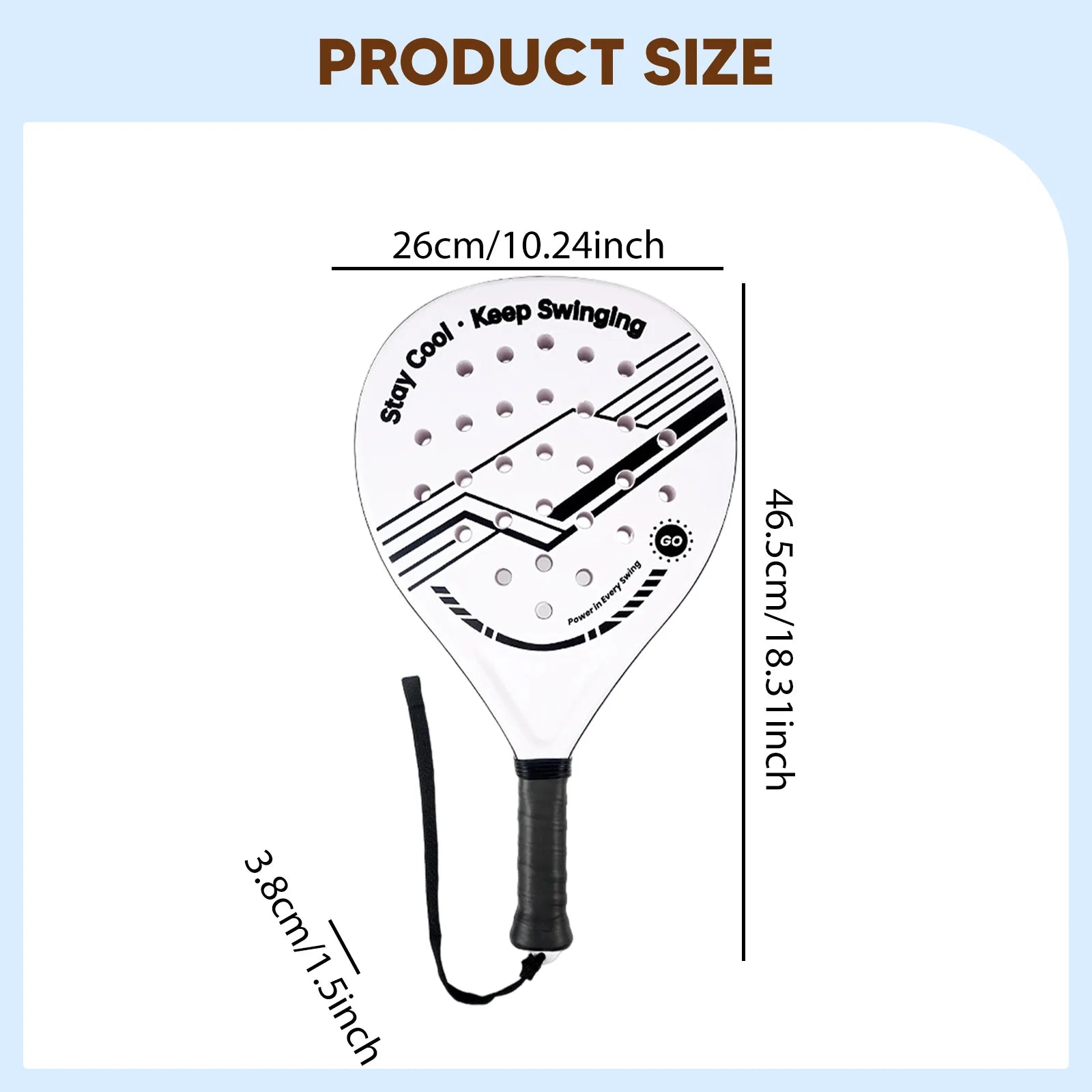 1 Pc Padel Tennis Racket Agility Non Slip Grip Beginners Racquet Physical Equipment for Kids Outdoor Garden Parent Summer Party