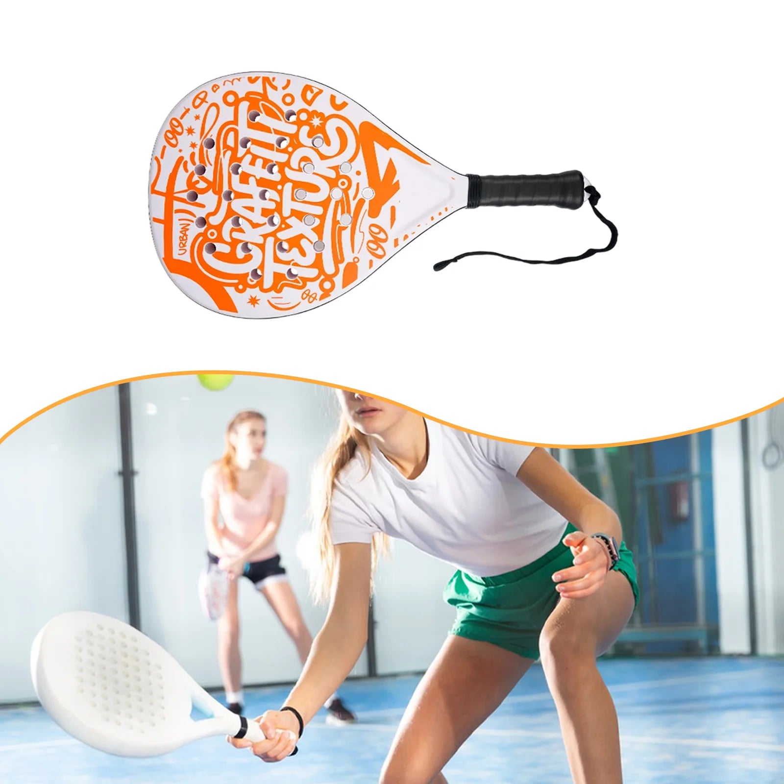 1 Pc Padel Tennis Racket Agility Non Slip Grip Beginners Racquet Physical Equipment for Kids Outdoor Garden Parent Summer Party