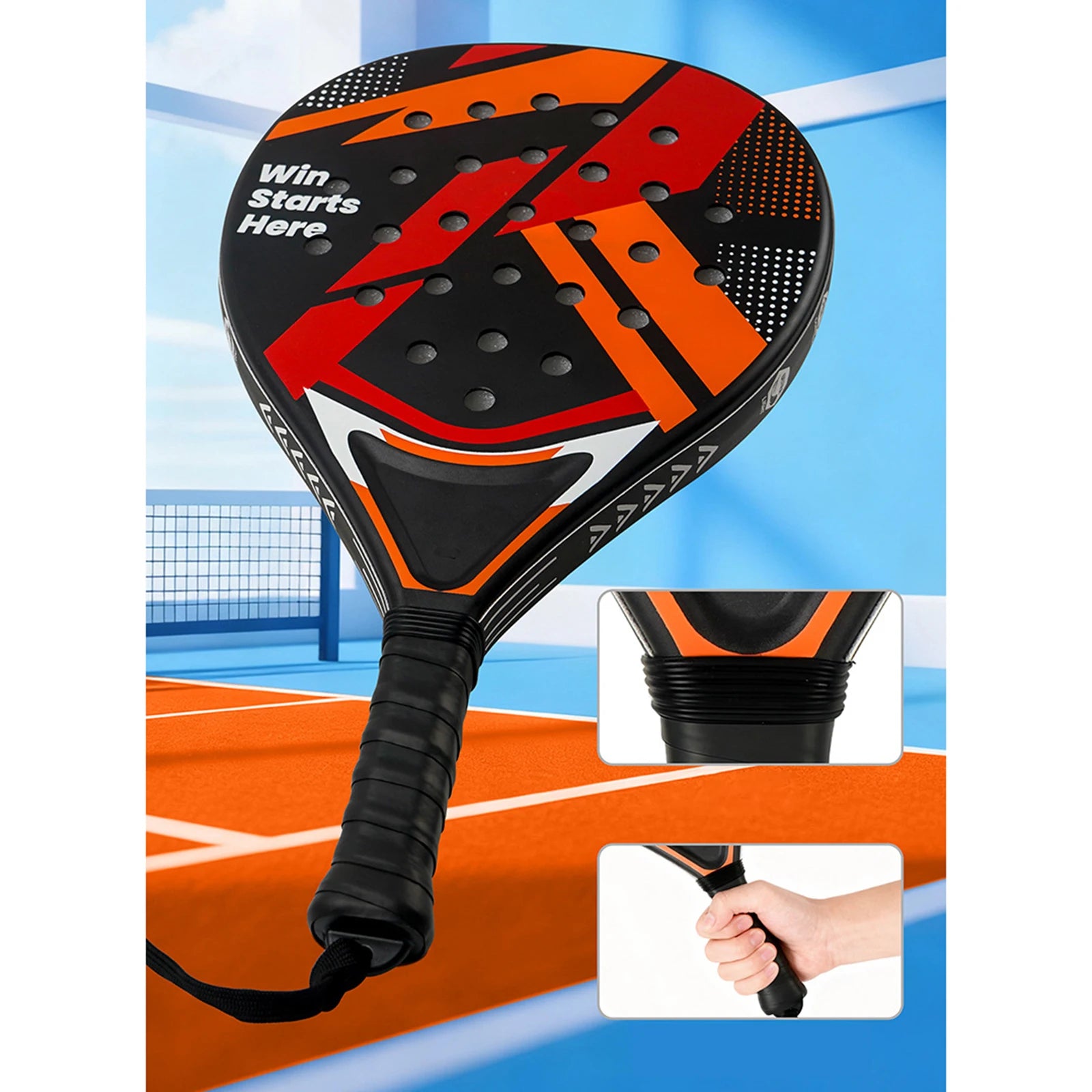 1 Pc Padel Tennis Racket Agility Non Slip Grip Beginners Racquet Physical Equipment for Kids Outdoor Garden Parent Summer Party
