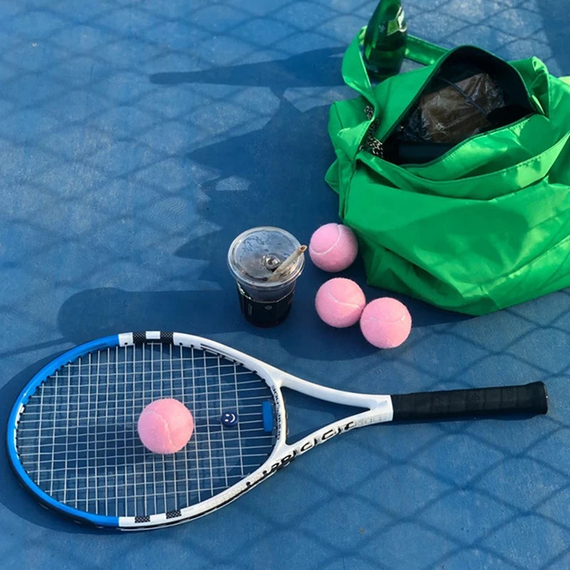 6Pcs Pack Pink Tennis Balls Wear-Resistant Elastic Training Balls 66mm Ladies Beginners Practice Tennis Ball for Club