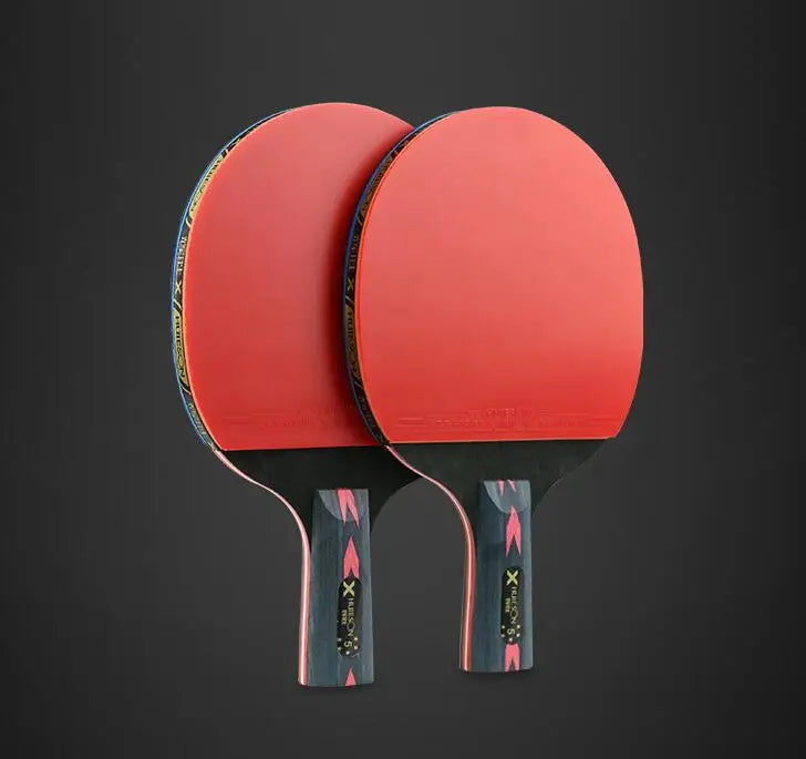 (2pcs/pair) 5 Star Carbon Table Tennis Racket Ping Pong Paddle Racket With Case