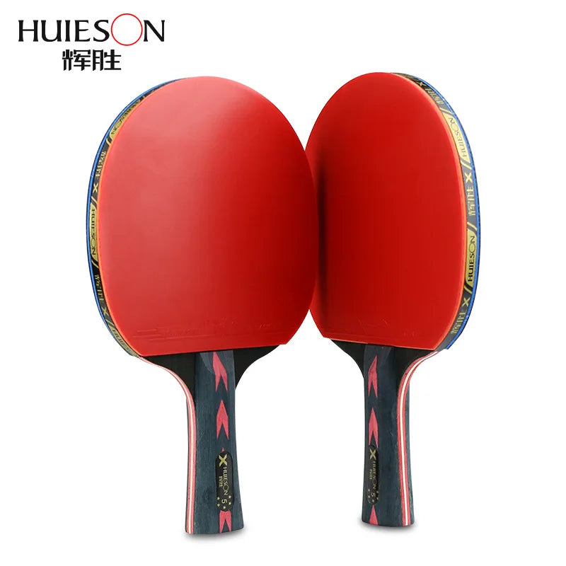 (2pcs/pair) 5 Star Carbon Table Tennis Racket Ping Pong Paddle Racket With Case