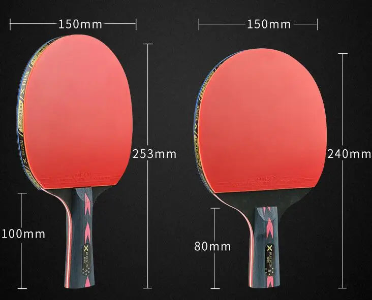 (2pcs/pair) 5 Star Carbon Table Tennis Racket Ping Pong Paddle Racket With Case