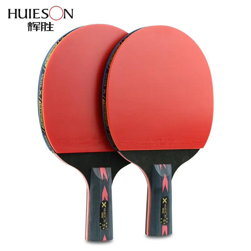 (2pcs/pair) 5 Star Carbon Table Tennis Racket Ping Pong Paddle Racket With Case