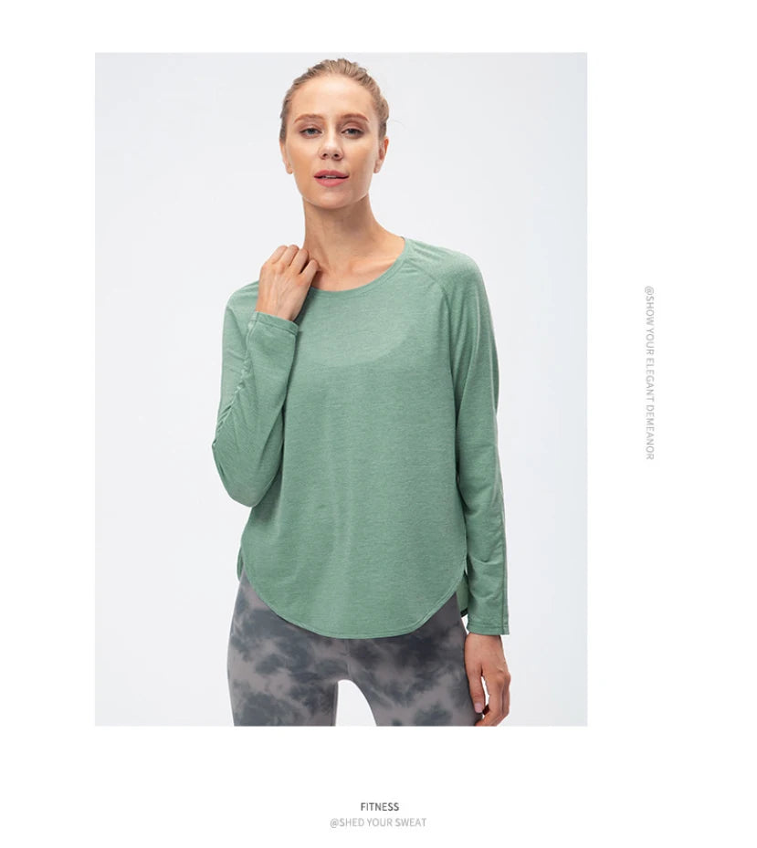 Women Gym Sports Top Women Training Fitness t Shirt Gym Clothes Winter Long Sleeve Yoga Top Seamless Running Shirt Yoga Clothing