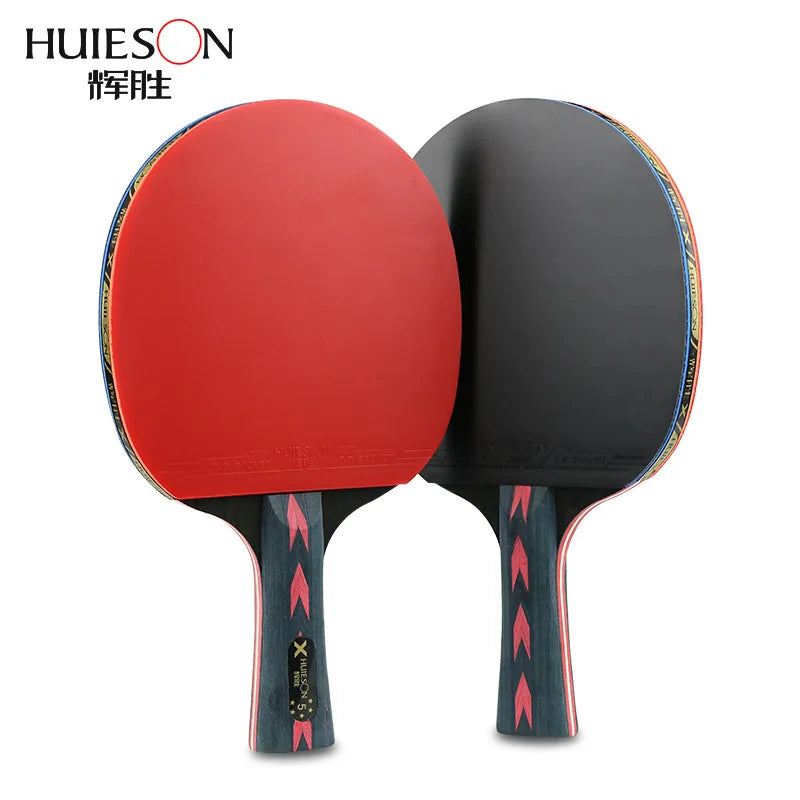 (2pcs/pair) 5 Star Carbon Table Tennis Racket Ping Pong Paddle Racket With Case