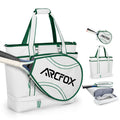 ARCFOX Tennis Tote Bags for Women: Fits 3 Tennis Rackets with Separate Shoe Compartment - Large Tennis Tote Multi-pocket White for Female Beginners Tennis Enthusiasts