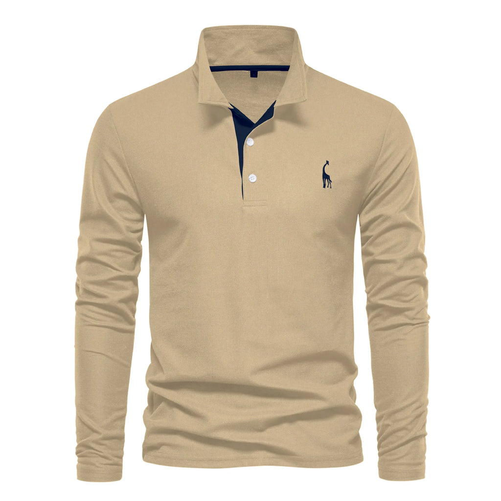 2026 New Polo T-shirts for Men High Grade Embroidery Solid Long Sleeve Golf Polo Shirts Spring Autumn Social Business Male Tops