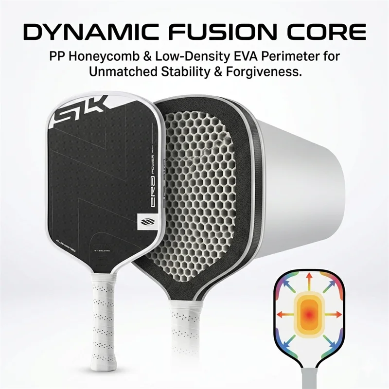 SLK ERA Power 16mm Pickleball Paddle USAP Approved Carbon Fiber Hybrid Face High Spin Large Sweet Spot for Training Competition