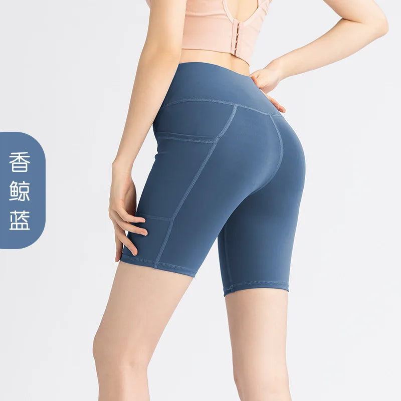 Yoga Pants Pockets Hip-lifting Bottoming Quick-drying Yoga Clothes Breathable Stretch Mesh Side Pockets Running Fitness Pants