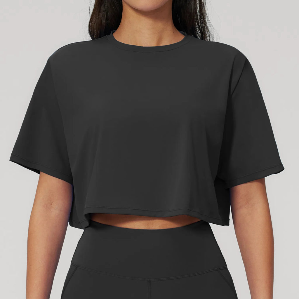 Yoga Tops Summer Sports Fitness Clothes Women's Short Sleeves Yoga Shirts Running Sports Gym Tops Loose Breathable Casual Tops