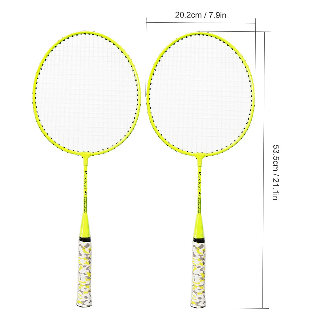 1 Pair Badminton Rackets with Balls 2 Player Badminton Set for Children Indoor Outdoor Sport Game