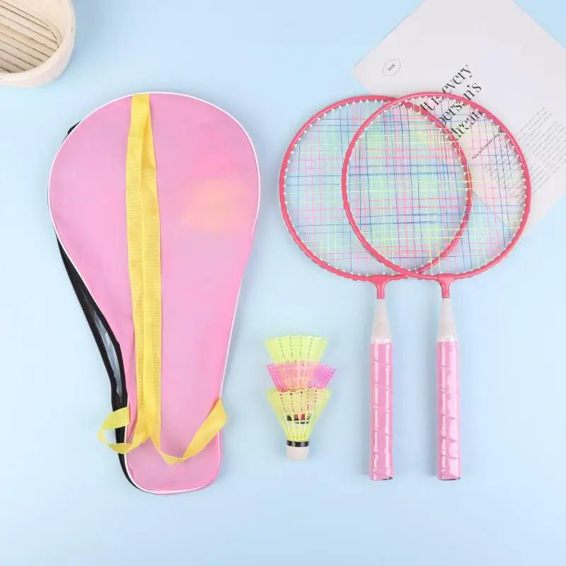 Family Sports Toy: Children's Lightweight Badminton Racket Double Set with Backpack, Designed for Kids Sports