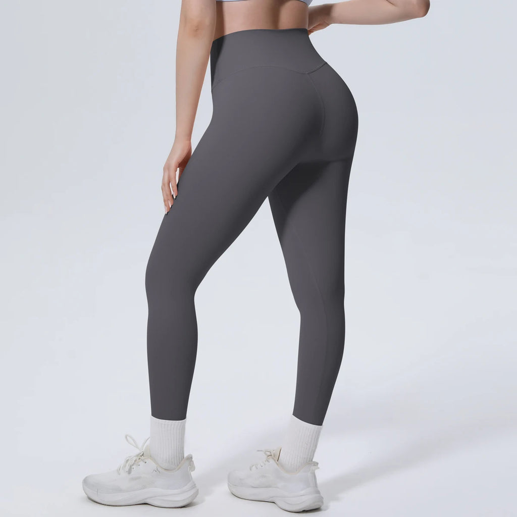 Summer Breathable Peach Buttocks Yoga Pants Solid Color High Stretch Sports Leggings Gym Push Up Outdoor Running Yoga Pants