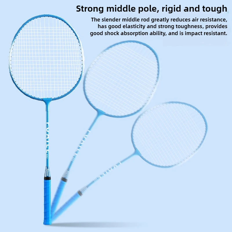 Sports Products Newest Designed Ferroalloy Frame Badminton Rackets A Pair Badminton Racquet with Premium Badminton Bag & 3 Balls