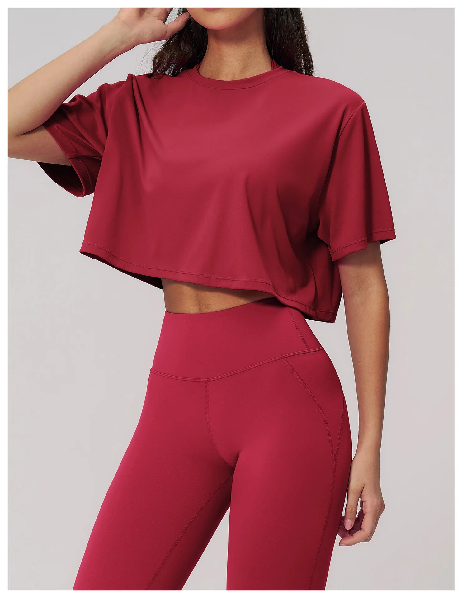 Yoga Tops Summer Sports Fitness Clothes Women's Short Sleeves Yoga Shirts Running Sports Gym Tops Loose Breathable Casual Tops