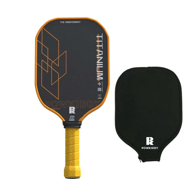 Pickleball Paddle Titanium Fiber Carbon Weave Heat Pressed Integrated Attack Type Professional Racket 16mm PP Honeycomb Core!