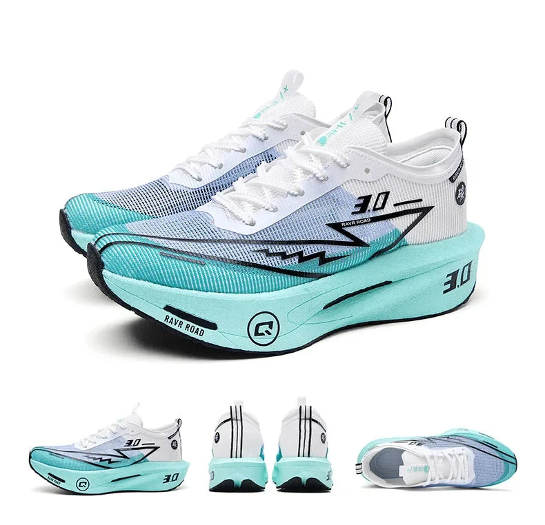 Women's Carbon Board Sneakers Anti-slip Cushioned Comfortable Racing Training Running Shoes Mesh Tennis Shoes Casual for Women