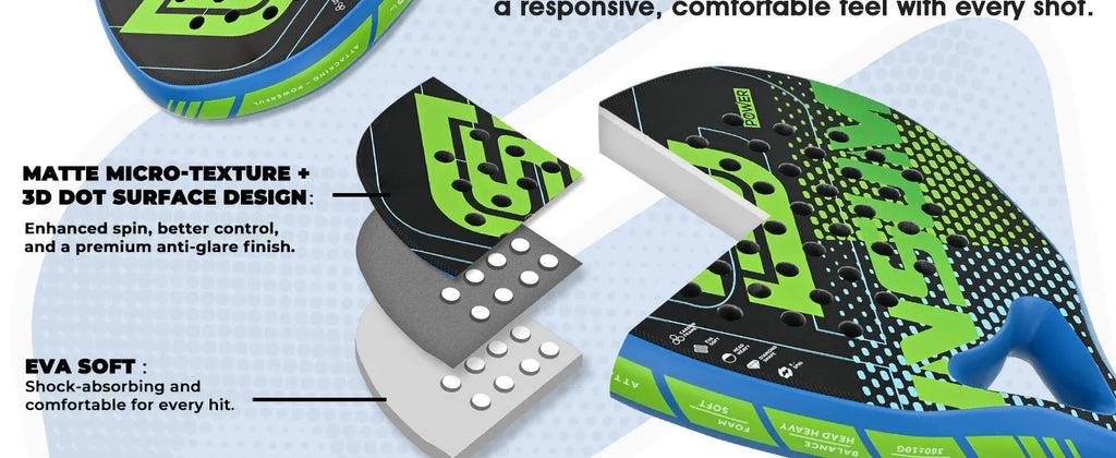 Padel Racket Carbon Fiber Diamond Shape EVA Core Power Control Padel Tennis Racquet for Advanced Players