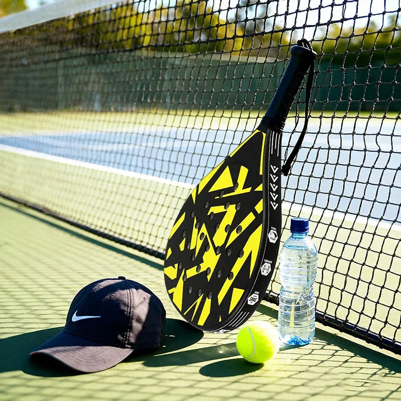 Padel Racket with Carbon Fiber Surface & EVA Memory Foam Core – Lightweight Well-Balanced Padel for Beginners and Intermediate
