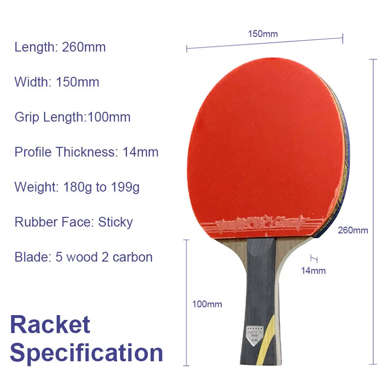 HUIESON 6-Star Table Tennis Racket Set - Complete 2-Player Starter Package with Balls