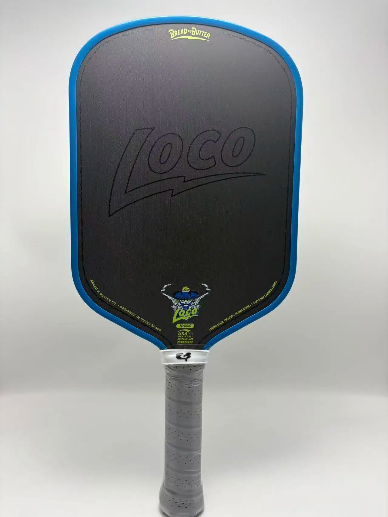 Bread and Butter Loco Pickleball Paddle 16mm Dual-Density Foam Core Hybrid Elongated CFC T700 Carbon Fiber Pickleball Paddles