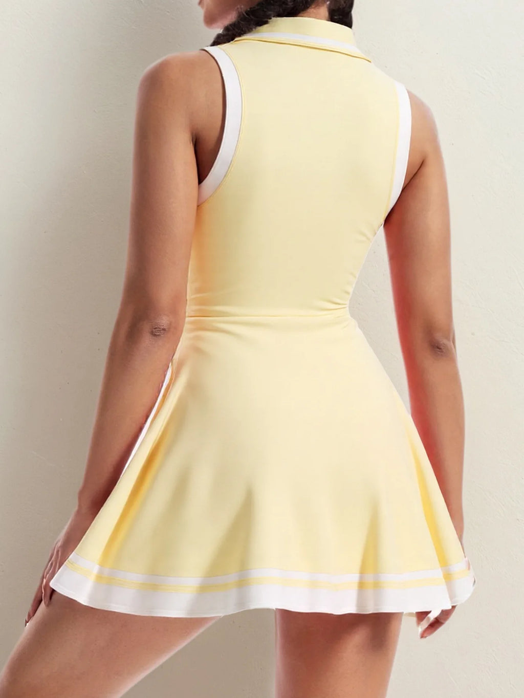 Tennis Dress with Shorts Pocket Woman Polo Collar Workout Active Golf Pickleball Clothes Breathable Casual Badminton Street