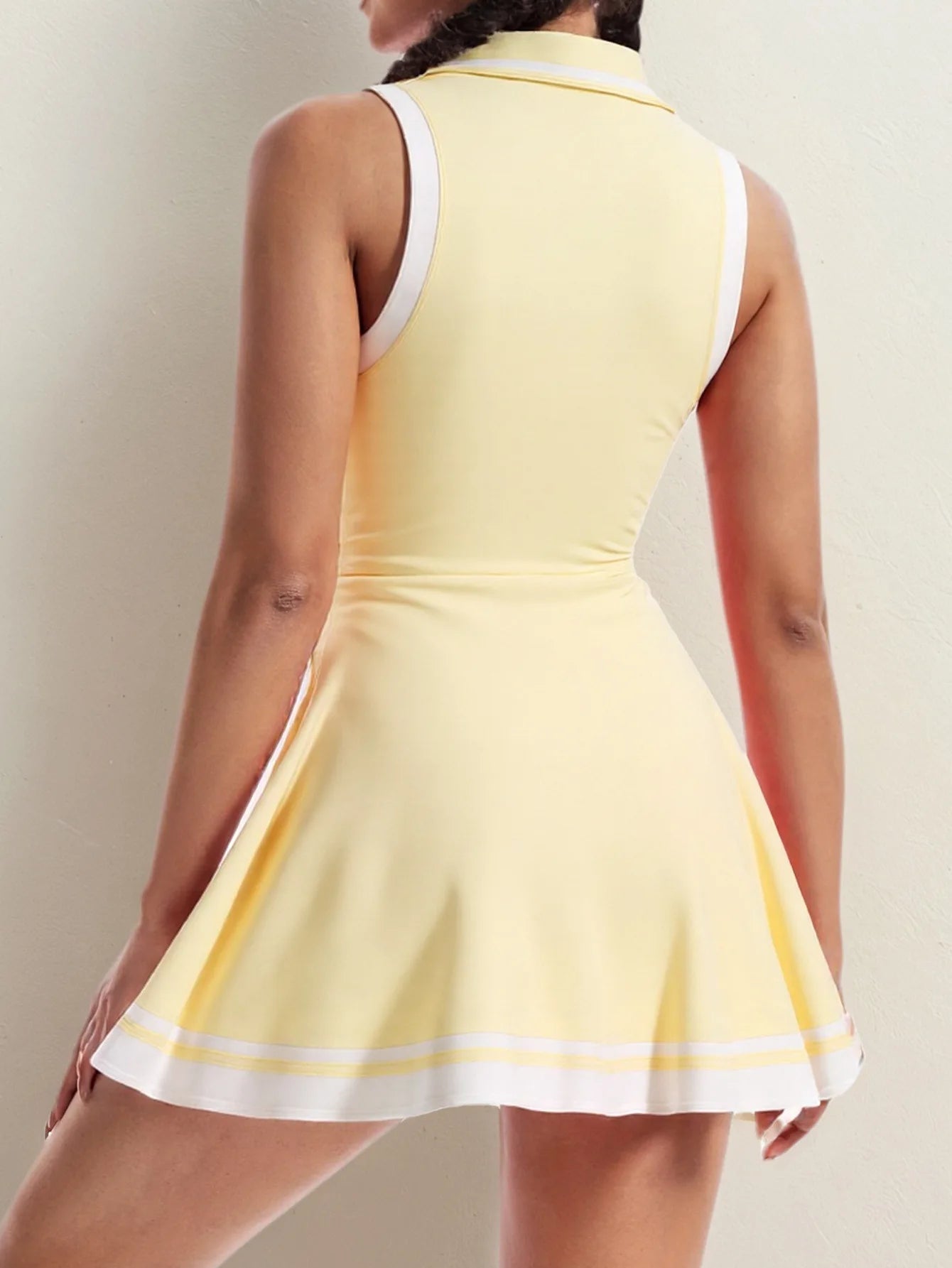 Tennis Dress with Shorts Pocket Woman Polo Collar Workout Active Golf Pickleball Clothes Breathable Casual Badminton Street