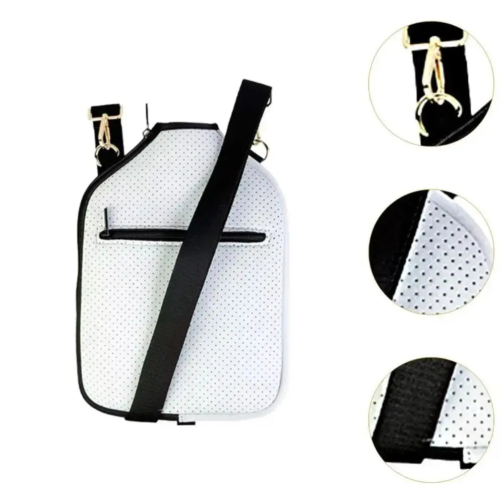 Large Capacity Pickleball Crossbody Bag Zipper Closure Waterproof Pickleball Paddle Cover Professional Adjustable Strap