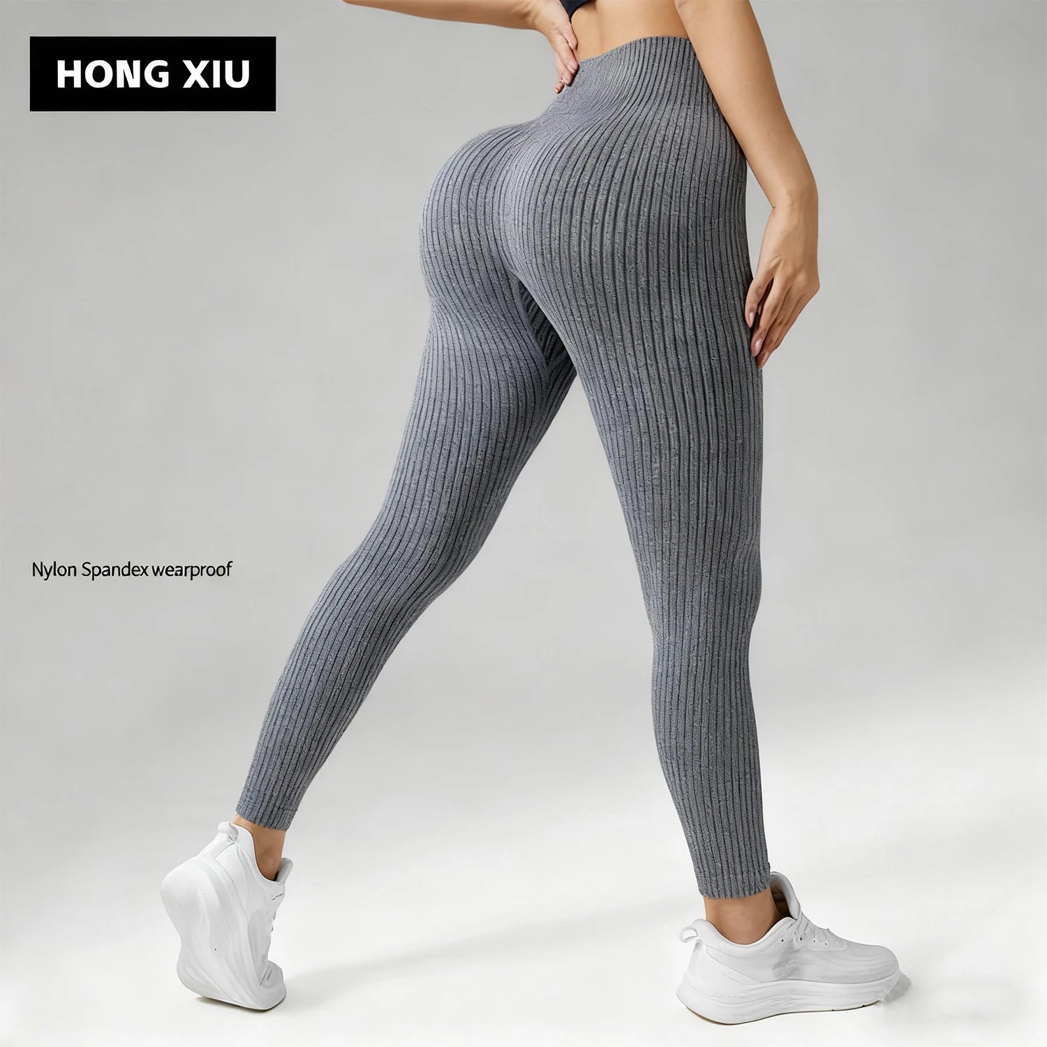 Solid Color Yoga Pants, Women's High-Waist Butt-Lifting Stretch Tight-Fit Sports Yoga Pants, High-Elasticity Yoga Pants