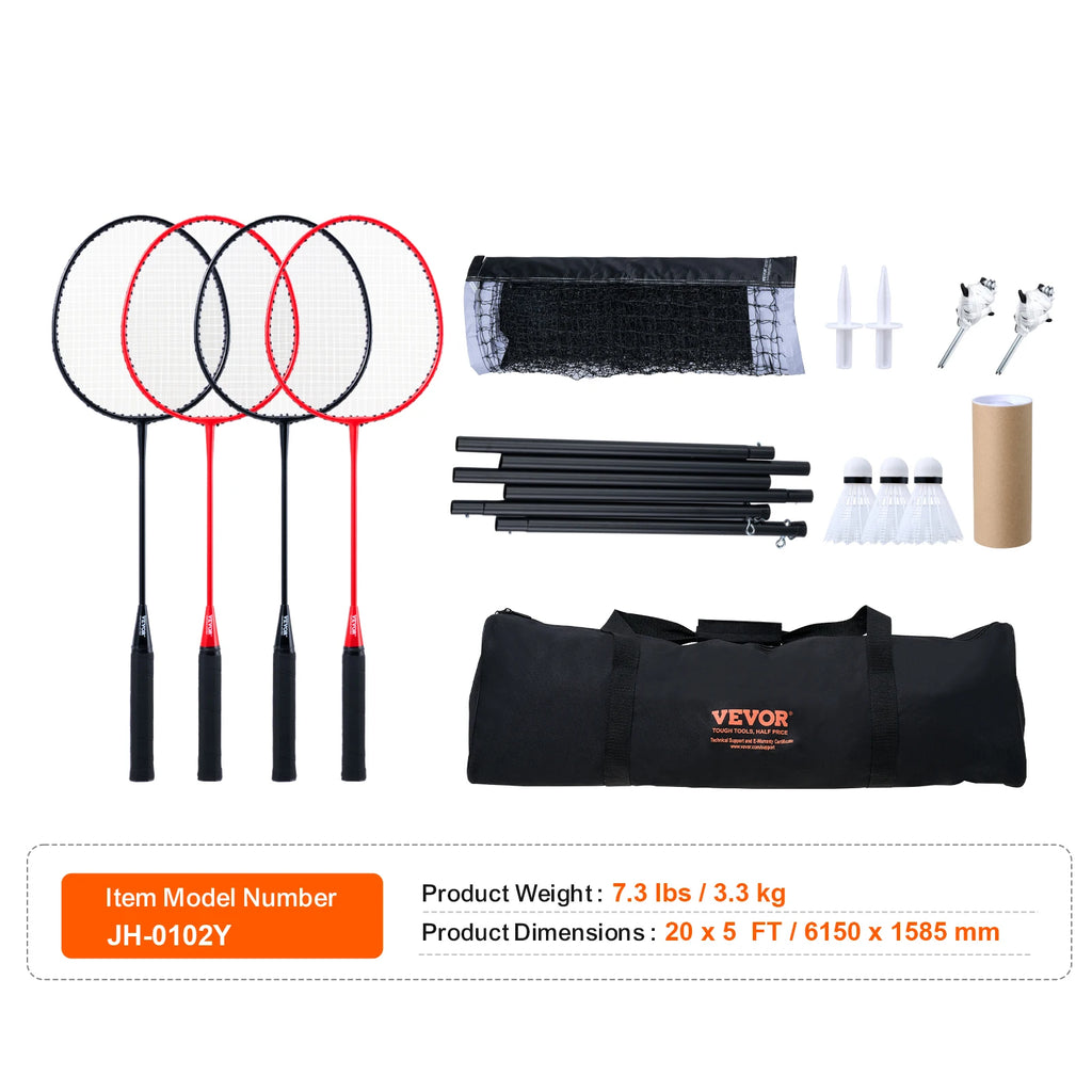 SucceBuy Badminton Net Set Outdoor Backyard Beach Park Badminton Net Portable Badminton Equipment Set Adults Kids Badminton Net