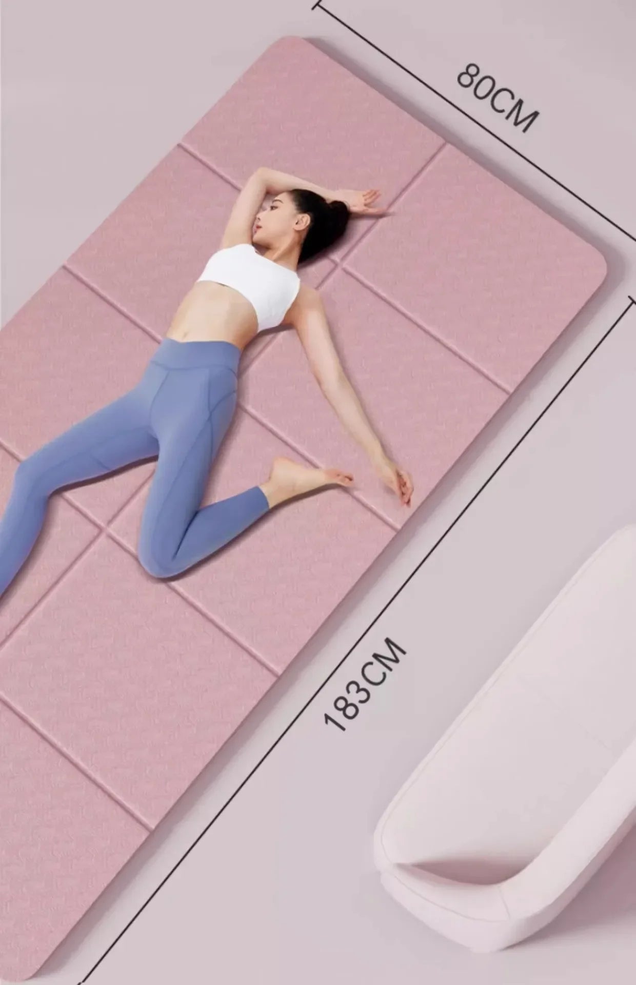 Eco-Friendly TPE Foldable Yoga Mat Double-Sided Non-Slip Travel Fitness Exercise Mat for Pilates and Floor Workouts