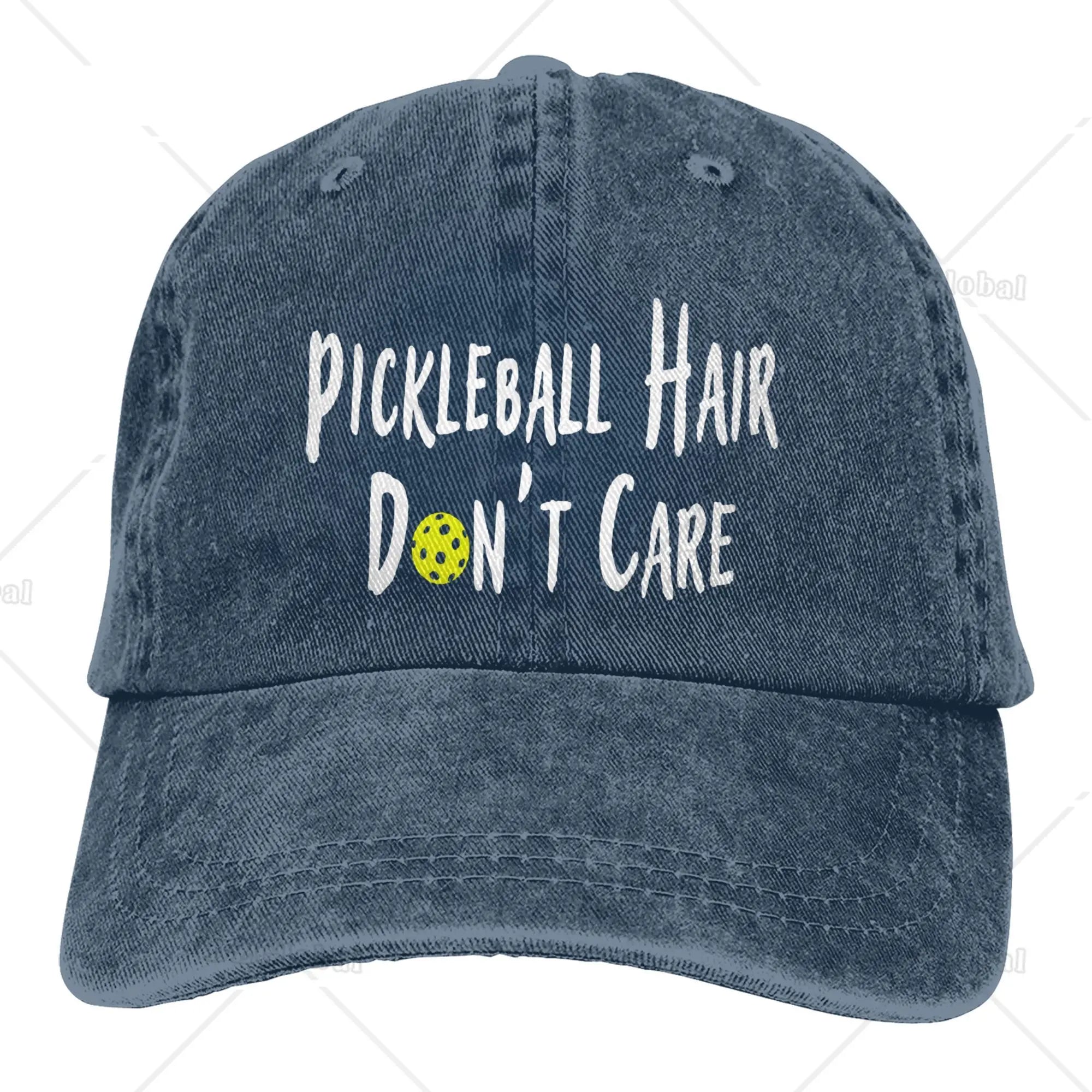 Pickleball Hair Don't Care Print Baseball Cap Gifts for Men Women Adjustable Pickle Ball Hat Unisex Snapback Hats